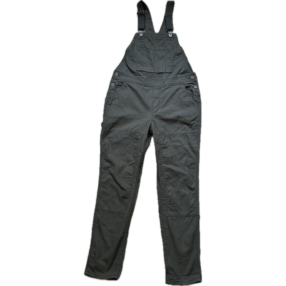 REI Co-op Trailmade Overalls Size 8 Dark gray Green Stretch Canvas Utility